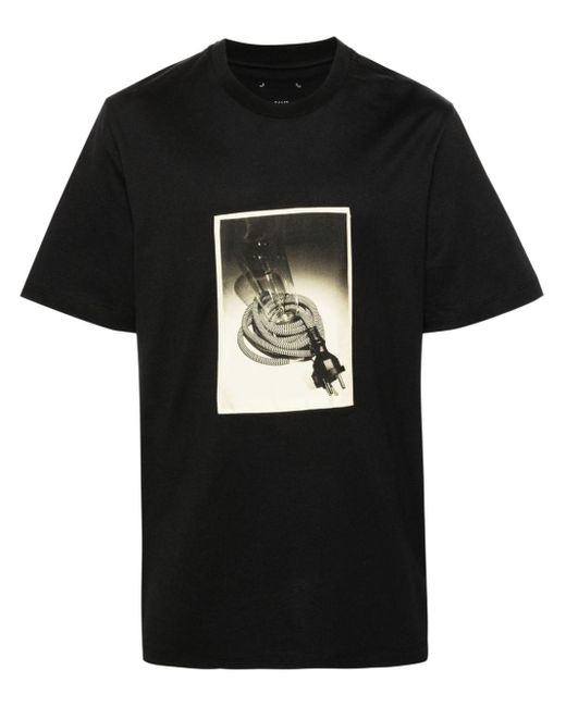 OAMC Black Photograph-print Cotton T-shirt for men
