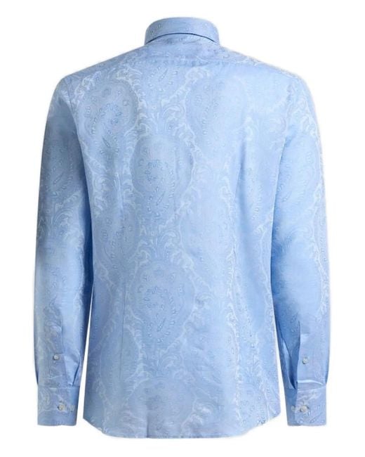 Etro Blue Roma Cotton Shirt for men