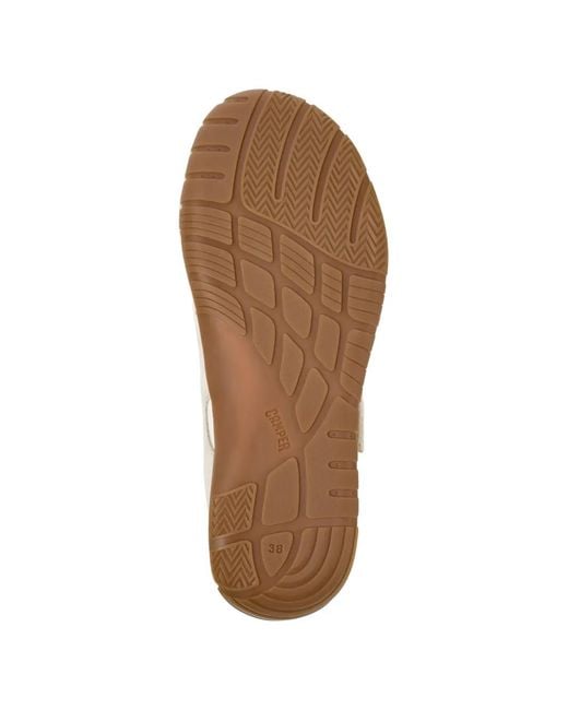Camper White Peu Path Touch-Strap Ballet Flats