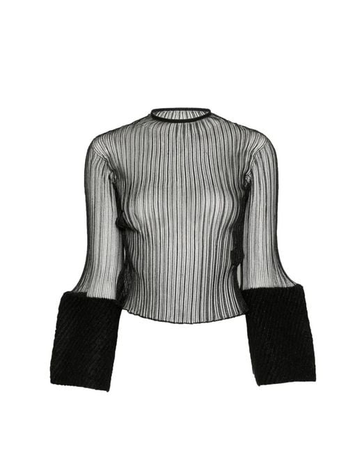 CFCL Gray Long Bell-Sleeve Top