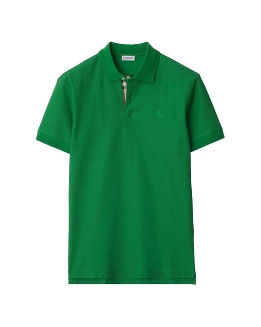 Polo De Algodón Burberry de hombre de color Green