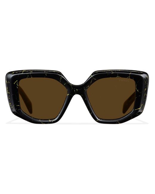 Prada Brown Triangle Logo Square-frame Sunglasses