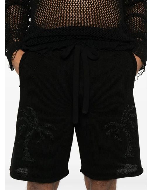 Laneus Gestrickte Bermudas in Black für Herren