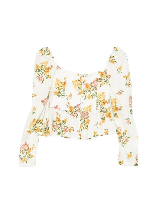Agua Bendita White Bromelia Cordillera Floral Corset Top