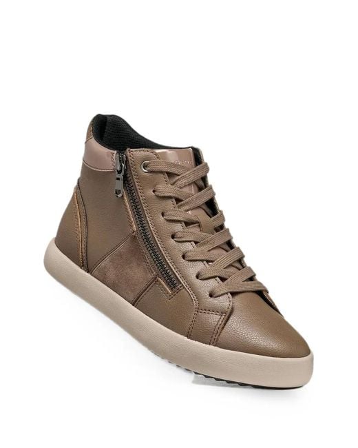 Geox Brown Blomiee Panelled High-Top Sneakers