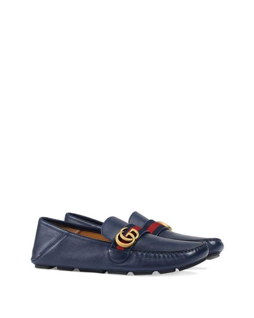 leather driver with web gucci