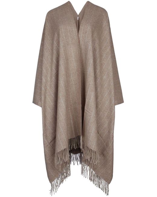 Brunello Cucinelli Brown Striped Cape