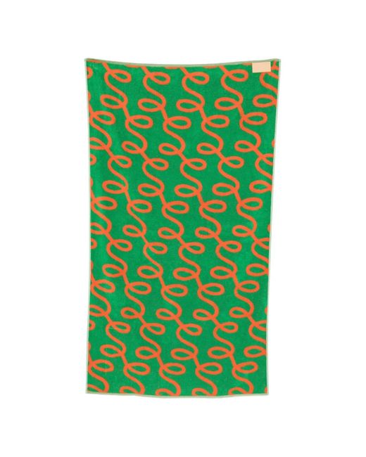 Séfr Green Swirl-Pattern Beach Towel