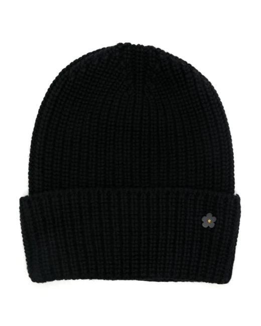 A PAPER KID Black Ribbed Beanie