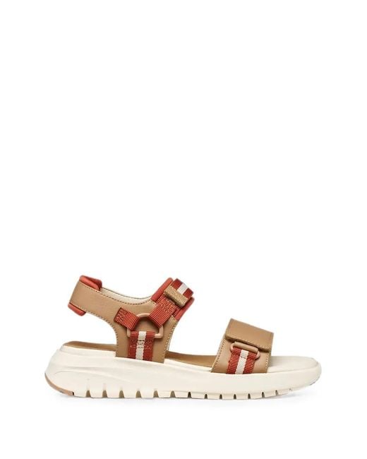 Geox Natural Flextride S Touch-Strap Platform Sandals