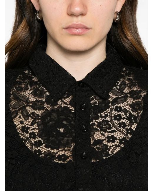 VENUJA Black Débardeur À Fleurs En Dentelle