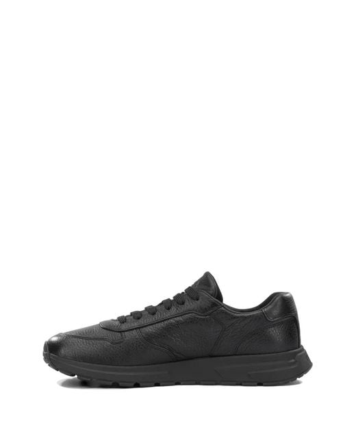 Prada Black Prax 2.0 Logo-Plaque Leather Sneakers for men
