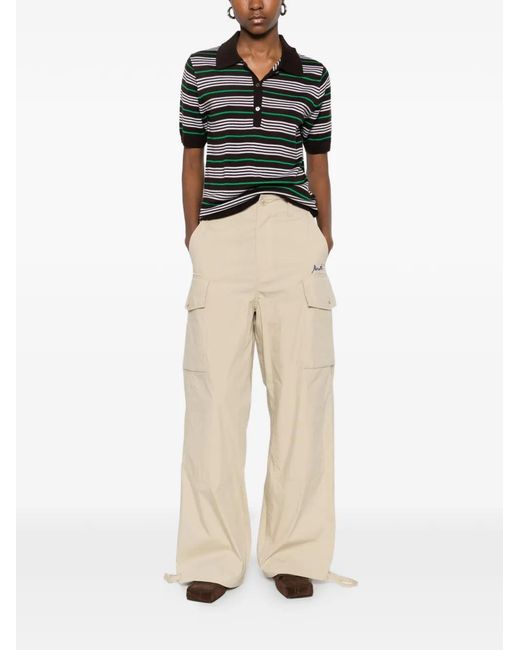 P.A.R.O.S.H. Black Polo À Rayures