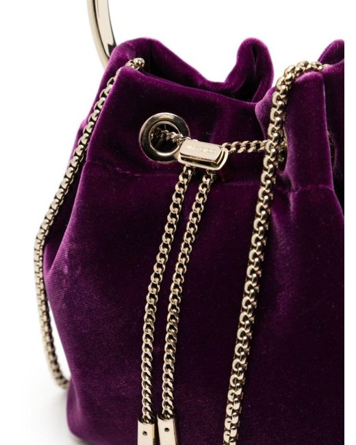 Jimmy Choo Purple Bon Bon Velvet Shoulder Bag