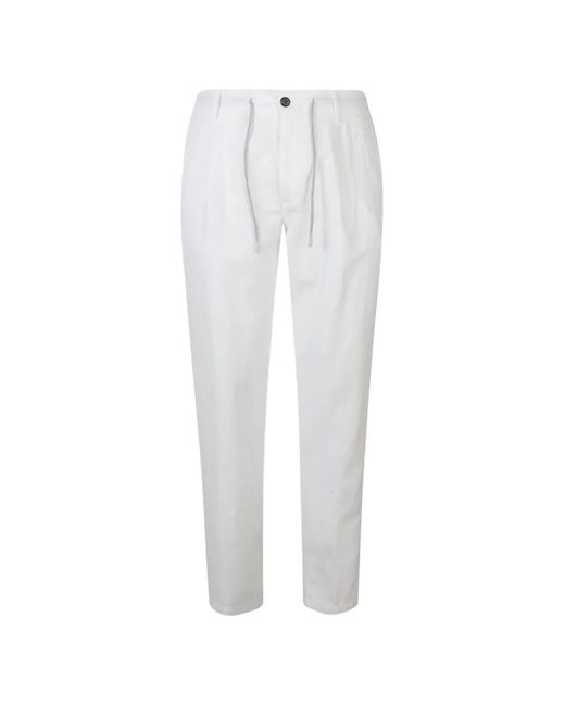Eleventy White Drawstring Trousers for men