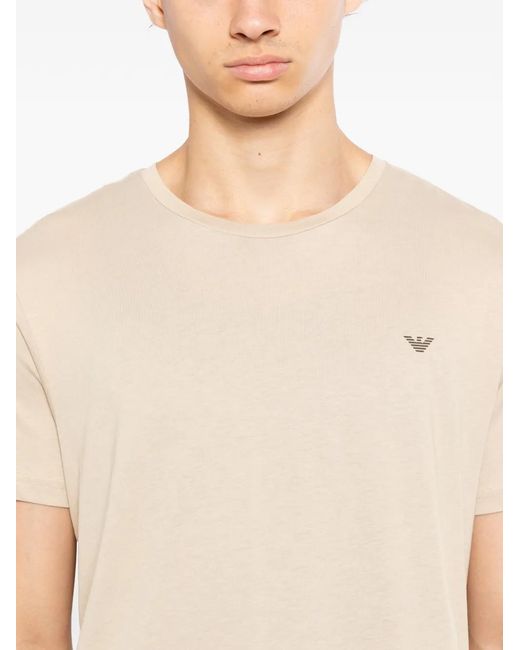Emporio Armani Natural Logo-Printed T-Shirt for men