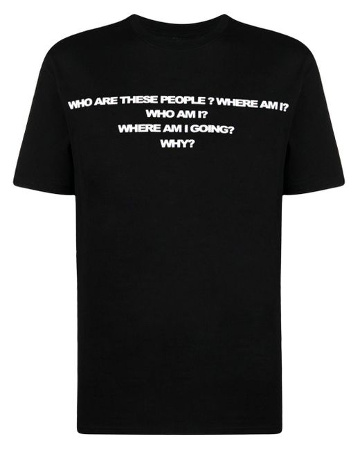 Natasha Zinko Black T-Shirt mit Text-Print