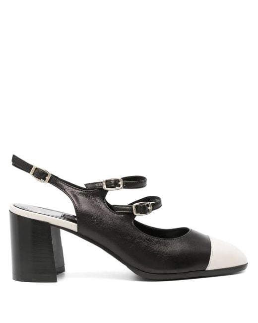 CAREL PARIS Black Papaya Slingback-Pumps 60Mm