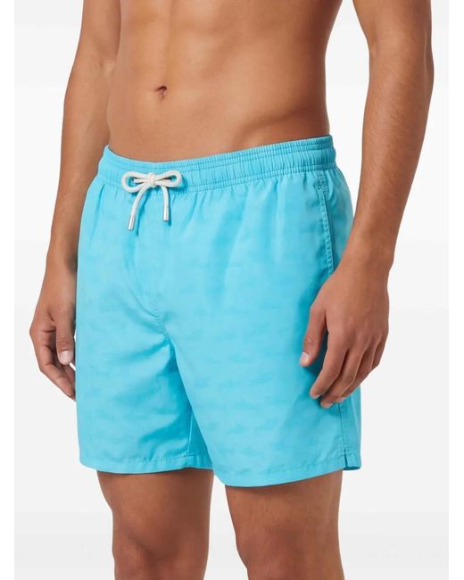 Mc2 Saint Barth Blue Shark-Print Swim Shorts for men