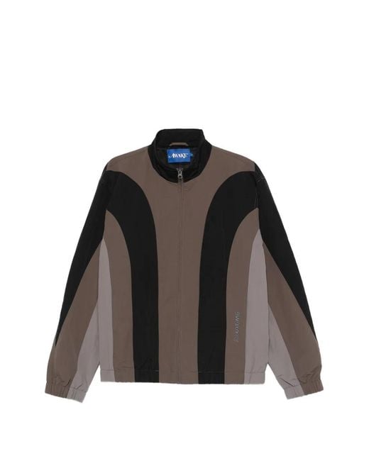 AWAKE NY Black Colour-Block Zip-Up Jacket for men