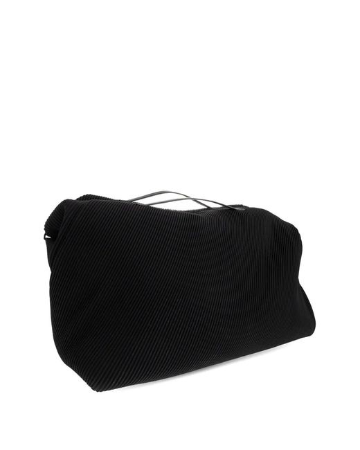 Homme Plissé Issey Miyake Black Pleated Handle Tote Bag for men