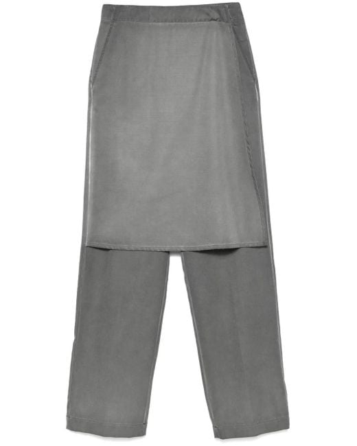 Sunnei Gray Wool Wrap Layered Trousers