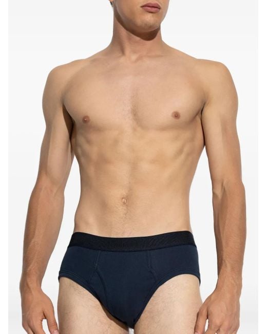 Tom Ford Blue Logo-Waistband Briefs for men