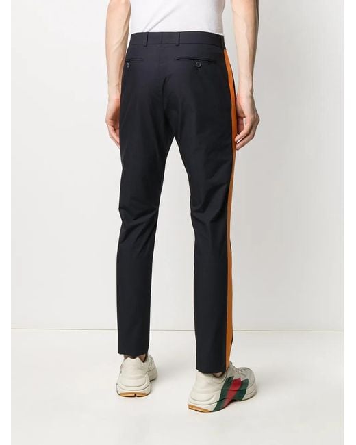 Valentino Garavani Blue Contrast Panel Trousers for men