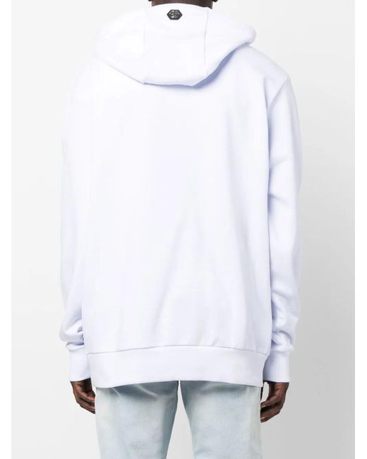 メンズ Philipp Plein スカルプリント パーカー White