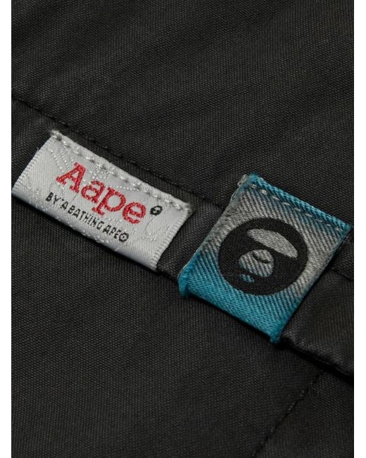 Aape By A Bathing Ape Black Camouflage Logo-Patch Shorts for men