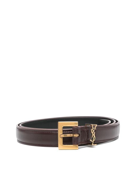 Saint Laurent White Thin Cassandras Belt