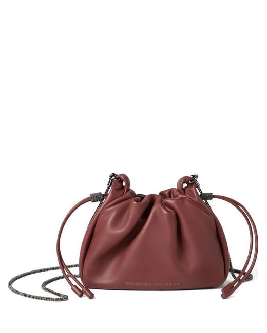 Brunello Cucinelli Brown Mini Mellow Bucket Bag