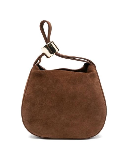 Semicouture Brown Mini Sac À Main Baily En Daim