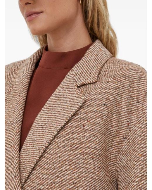 Joop! Brown Herringbone Double-Breasted Coat