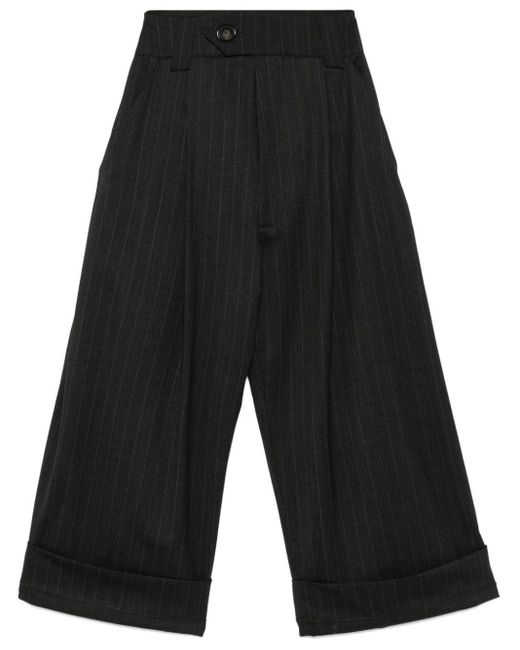 VAQUERA Black Pinstripe Trousers