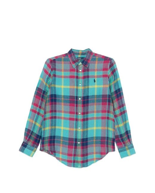 Polo Ralph Lauren Blue Long Sleeve Checked Shirt