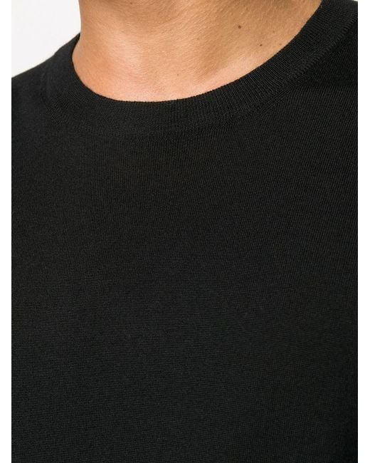 Brunello Cucinelli Black Wool Crewneck Sweater for men