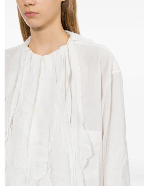 Comme des Garçons White Crinkled Shirt