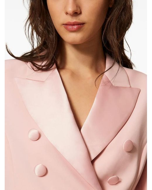 Twinset Pink Double-Breasted Blazer