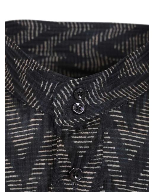 Giorgio Armani Gray Zigzag Buttoned Shirt for men