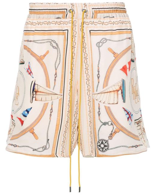 Rhude Natural Nautica Silk Shorts for men