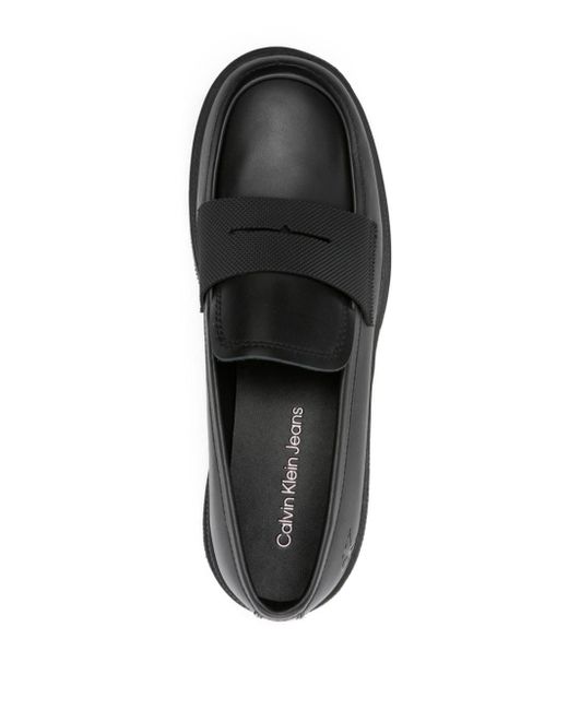 calvin klein norwood chunky logo loafers in black