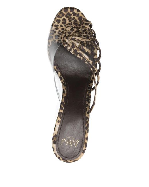 ALEVI Metallic Sandalen mit Leoparden-Print
