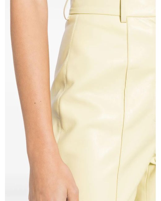 Nanushka Yellow Leena Faux-Leather Flared Trousers