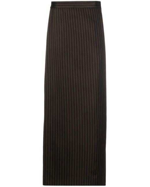 Jean Paul Gaultier Black Pinstripe Layered Wool-blend Trousers