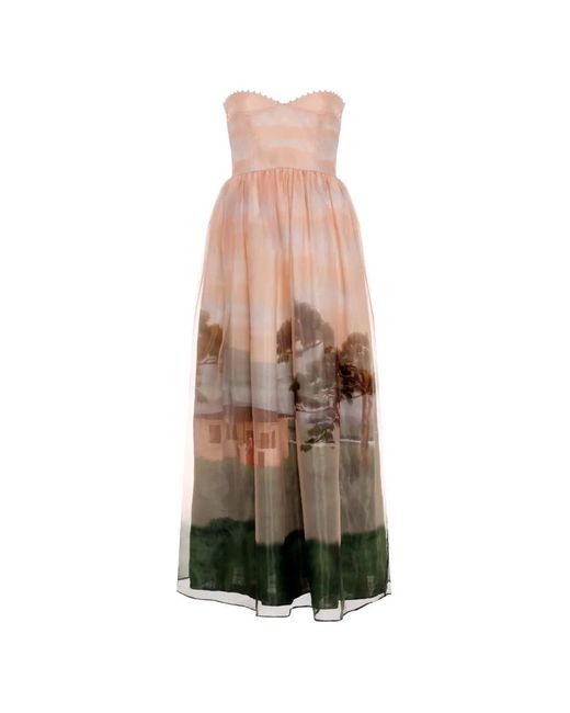 Agua Bendita Natural Tonia Paraiso Strapless Maxi Dress