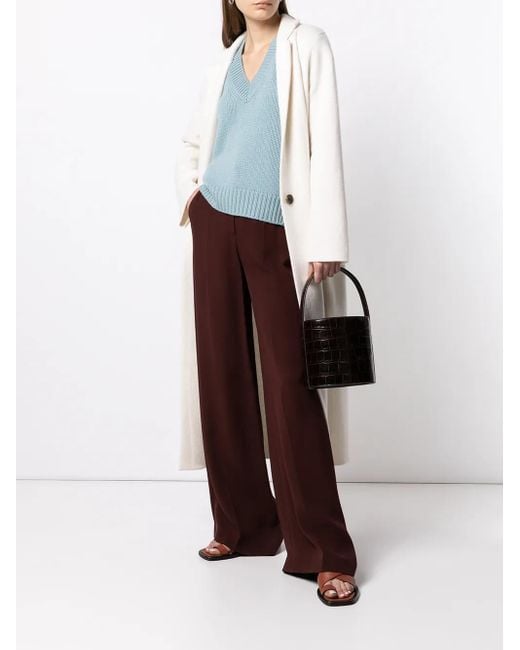 Lisa Yang White Knitted Single-Breasted Coat