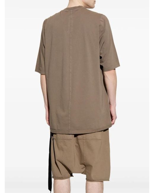 Rick Owens Gray Rear Stitch-Detailing T-Shirt for men