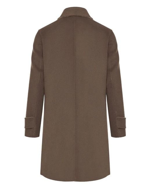 Eleventy Brown Button Pocket Reversible Coat for men