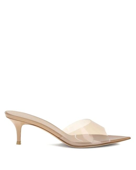 Gianvito Rossi Natural 55Mm Elle Pointed-Toe Heeled Sandals